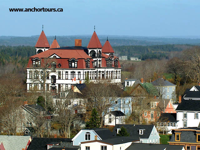 Lunenburg Academy in Lunenburg, Nova Scotia. Built in 1895 on the highest point in town, it served as a school until 2012. 