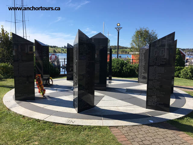 Fishermen's Memorial in Lunenburg, Nova Scotia. Dedicated to the men and ships of Lunenburg that were lost at sea while fishing.