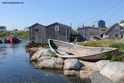 Derelict fishing dory at Peggys Cove.