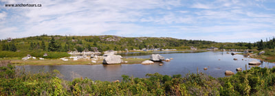 Halifax day trip to Peggy's Cove, Nova Scotia. Panoramic view.
