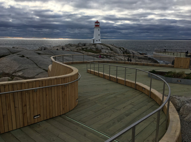 As part of a recently completed infrastructure renewal project, the viewing platform at Peggy's Cove allows for handicapped people better access to views of the lighthouse.