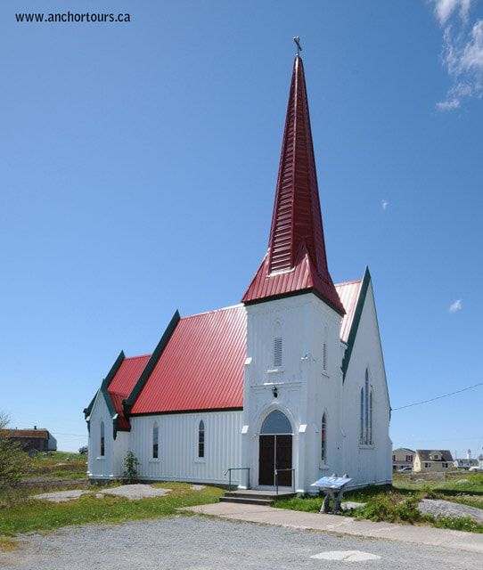 St. John's Anglican Church in Peggys Cove, Nova Scotia. Built in 1881, the church is still active today.