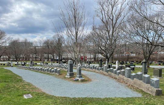 Rows 3 and 4 of Titanic graves located at Fairview Lawn Cemetery, Halifax Nova Scotia