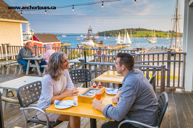 Dining on the Lunenburg waterfront offers a great view and is a relaxing and enjoyable experience.